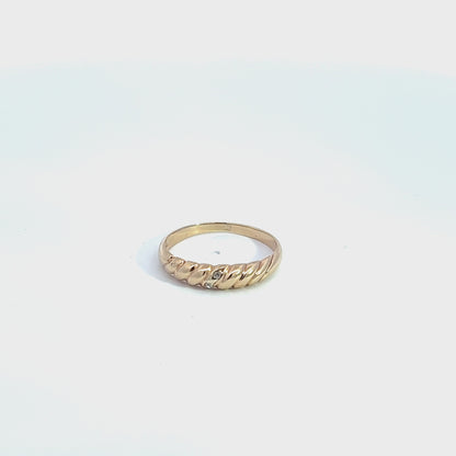 9Ct Yellow Gold Twisted Diamond Ring