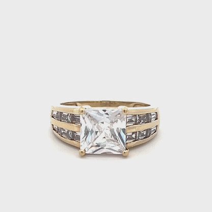 9Ct Yellow Gold CZ Cocktail Ring