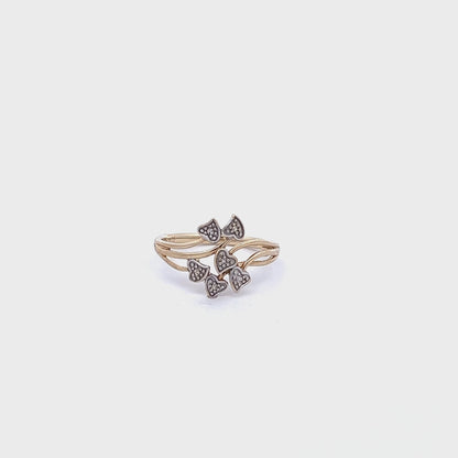 9Ct Yellow & White Gold Split Shank Heart Ring