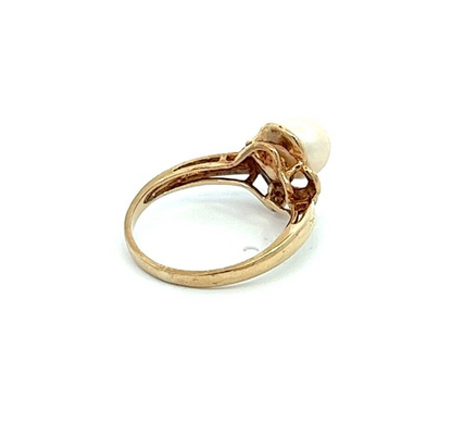 9Ct Yellow Gold Faux Pearl Ring