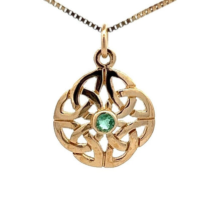 9Ct Yellow Gold Irish Celtic Knot Charm Pendant