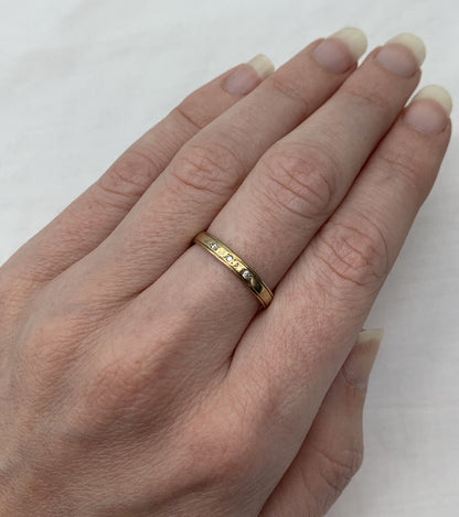 9Ct Yellow Gold Dainty Vintage 0.02 TW Diamond Band Ring