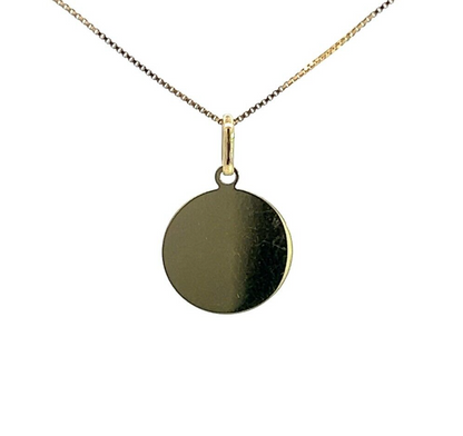 9Ct Yellow Gold Disc Pendant