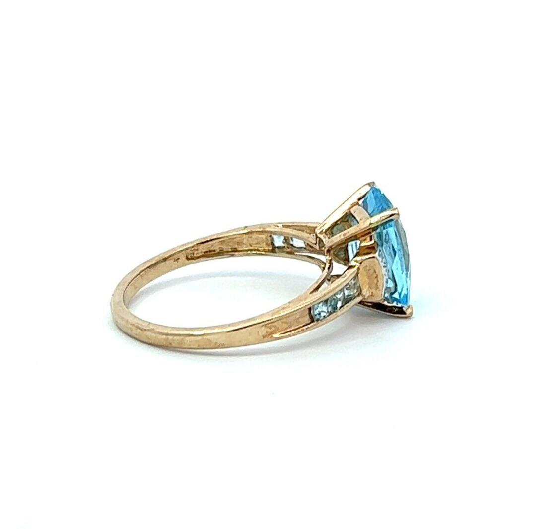 9Ct Yellow Gold Blue Gemstone Ring