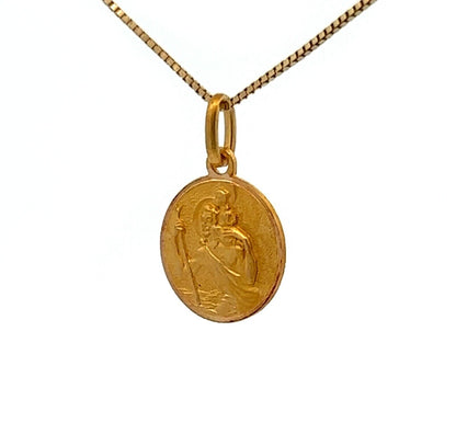 18Ct Yellow Gold Miniature Saint Anthony Pendant Charm