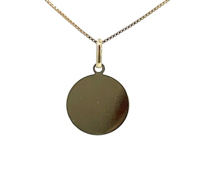 9Ct Yellow Gold Disc Pendant