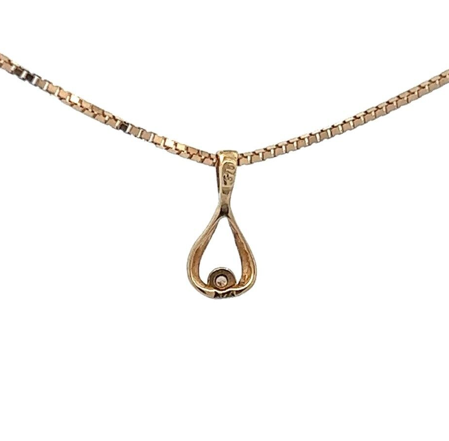 9Ct Yellow Gold Drop Style Diamond Pendant