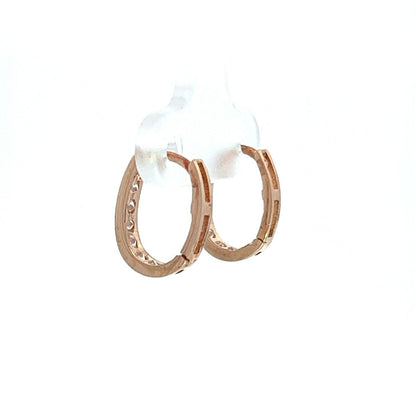 9Ct Rose Gold CZ Huggie Earrings