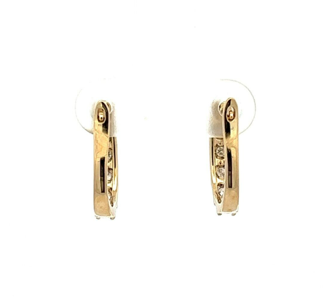 9Ct Yellow Gold 0.20 Carat TW Diamond Huggie Earrings