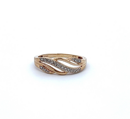 9Ct Yellow Gold Diamond Openwork Ring