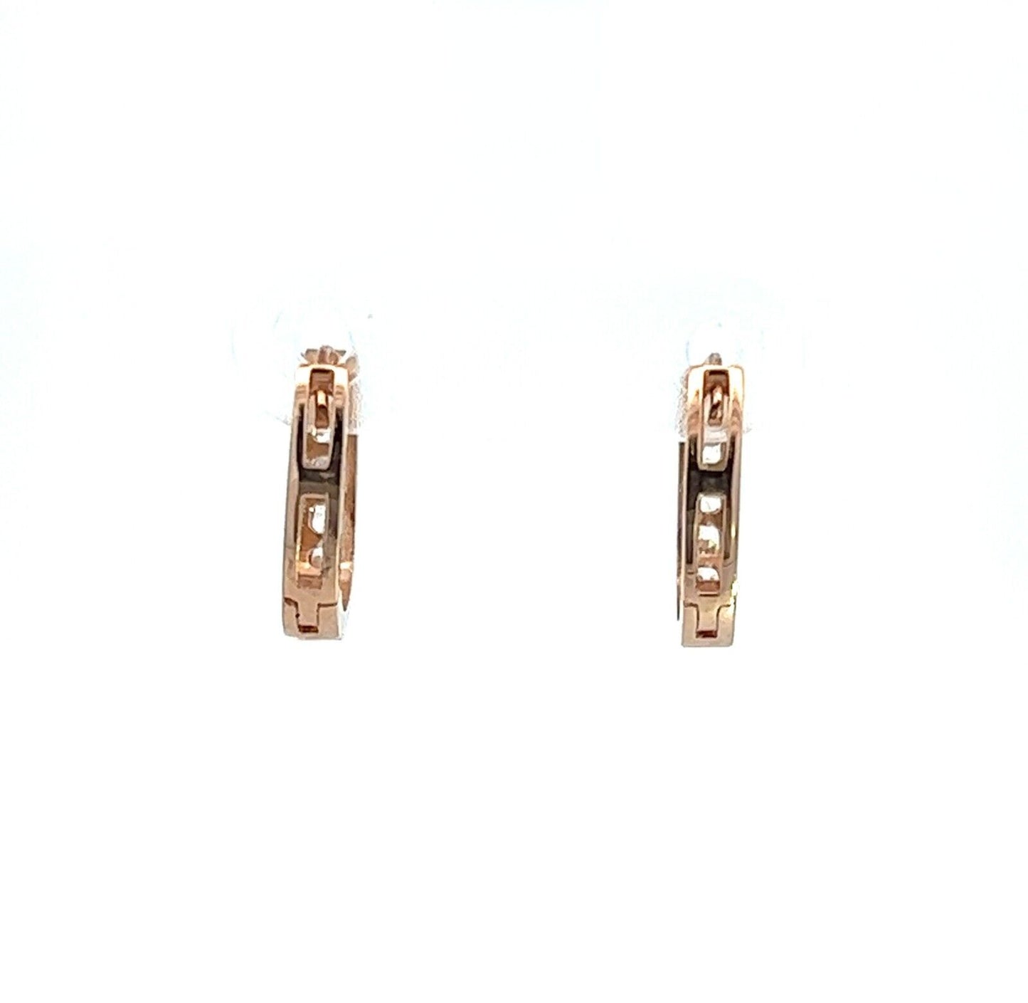 9Ct Rose Gold CZ Huggie Earrings