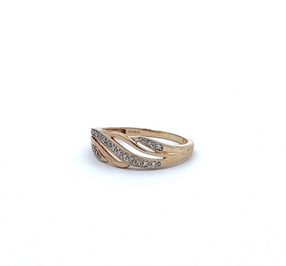 9Ct Yellow Gold Diamond Openwork Ring