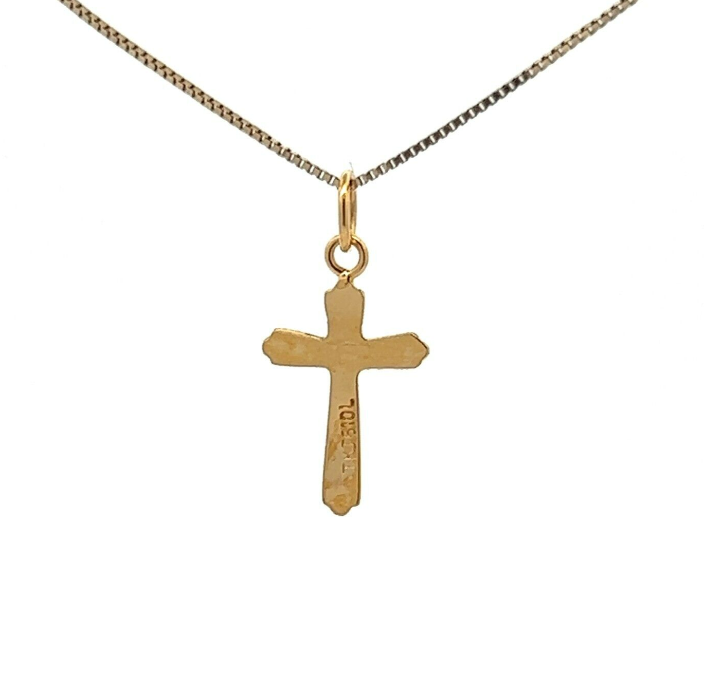 14Ct Yellow Gold Miniature Crucifix Charm Pendant