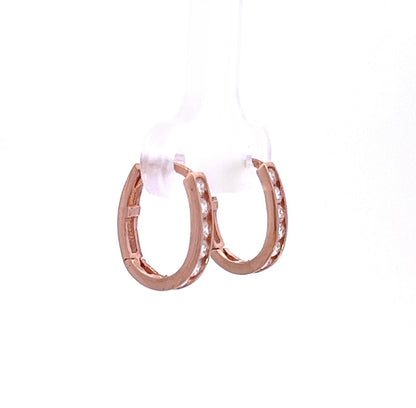 9Ct Rose Gold CZ Huggie Earrings