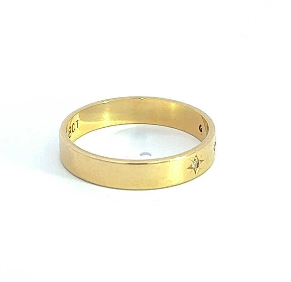 18Ct Yellow Gold Vintage Diamond Band Ring