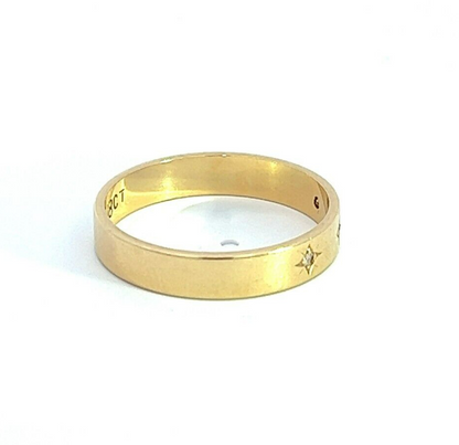 18Ct Yellow Gold Vintage Diamond Band Ring