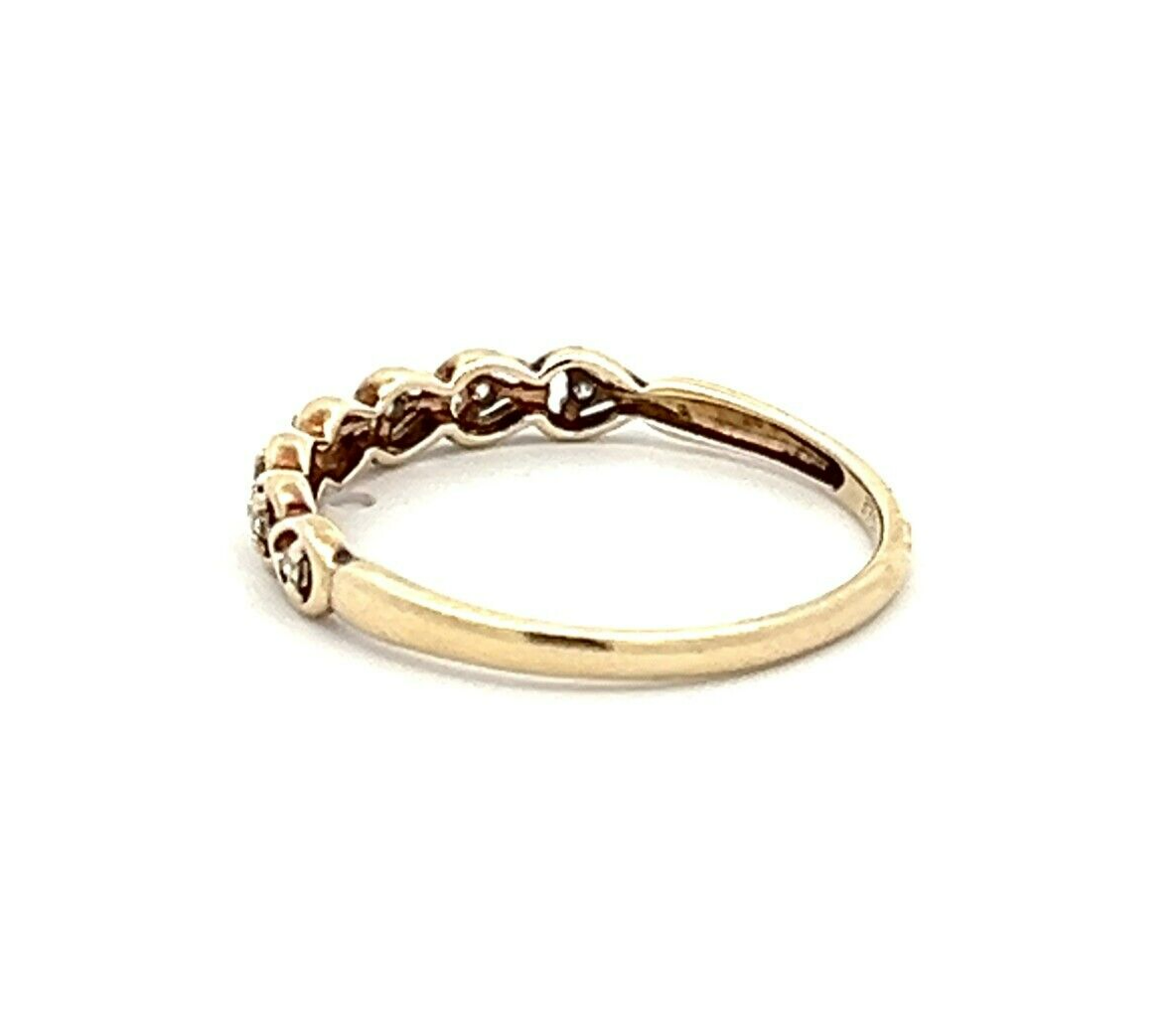 9Ct Yellow Gold Multi-Heart CZ Stacker Band Ring