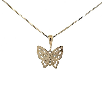 9Ct Two-Toned Gold Butterfly Pendant