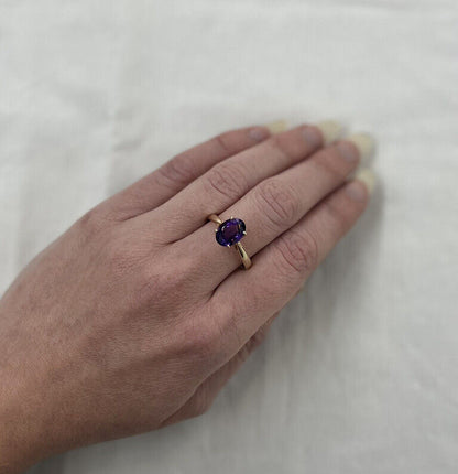 14Ct Yellow Gold Purple Gemstone Ring