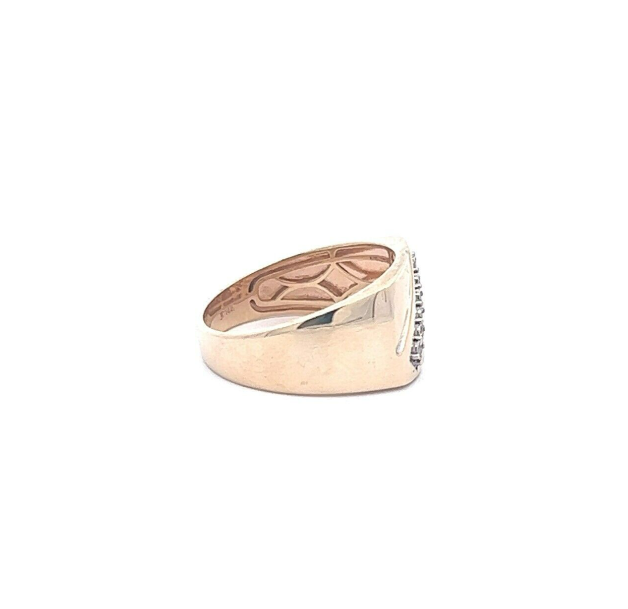 9Ct Yellow Gold Mens Diamond Signet Ring Angus Coote MGSE