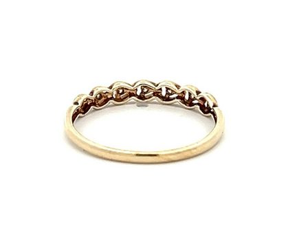 9Ct Yellow Gold Multi-Heart CZ Stacker Band Ring