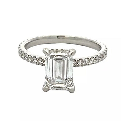 Platinum Emerald Cut 2.14 Carat TW Laboratory Grown Diamond Ring