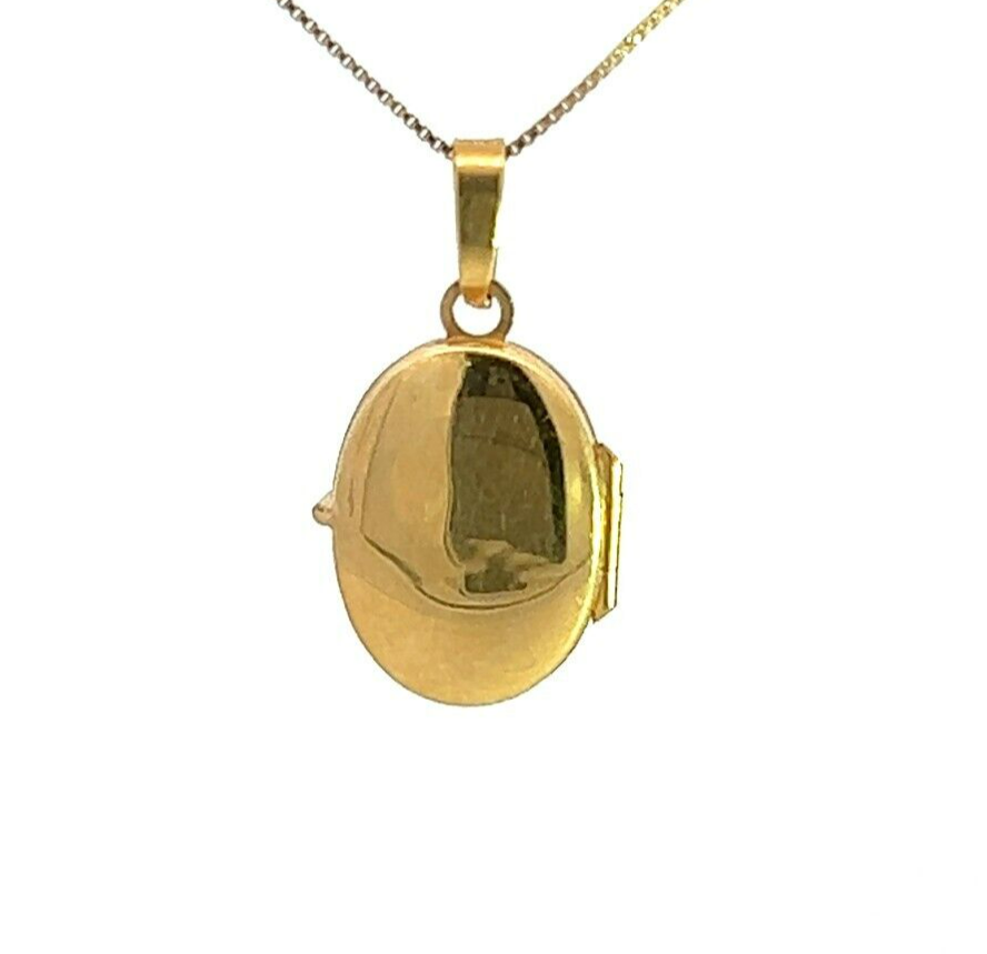 9Ct Yellow Gold Oval Locket Pendant