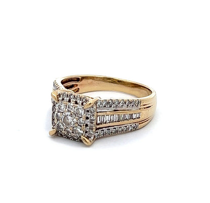 9Ct Yellow Gold Diamond Ring - 0.93 Carat TDW