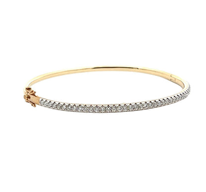 9ct Yellow Gold Round Brilliant Cut 1 Carat TW of Laboratory Grown Diamonds Bangle