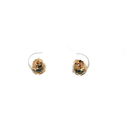 9Ct Yellow Gold Black Sapphire Bezel Set Stud Earrings