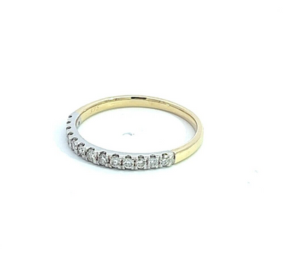 9Ct Yellow & White Gold .25 Carat TW Diamond Band Half Eternity Ring