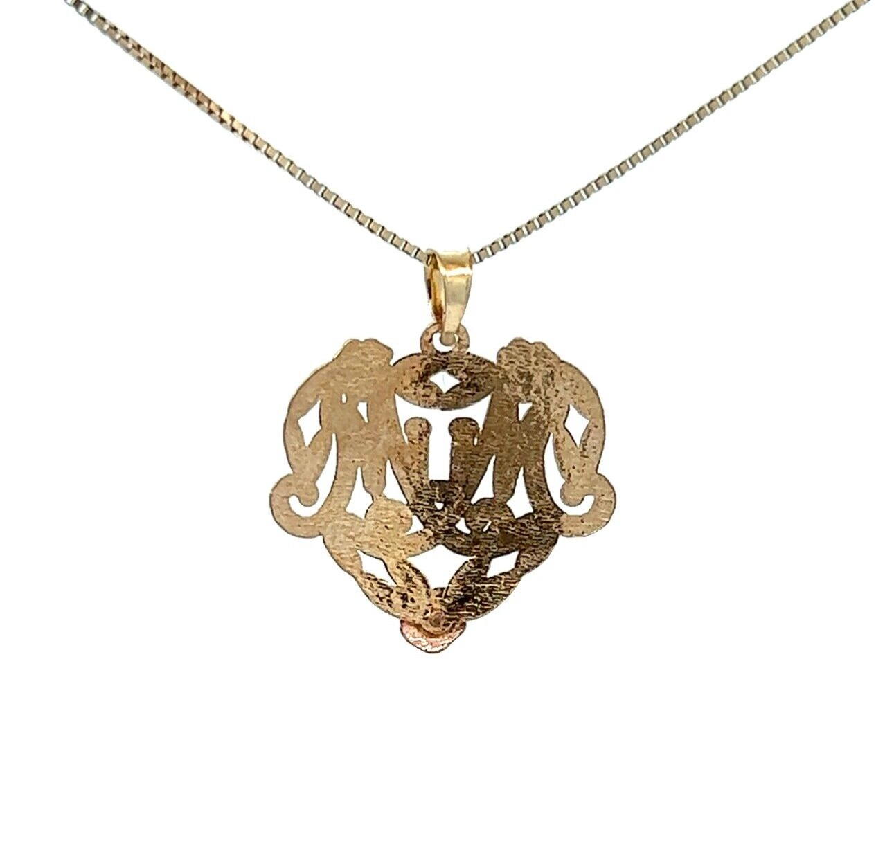 9Ct Yellow Gold 'Mum' Heart Pendant