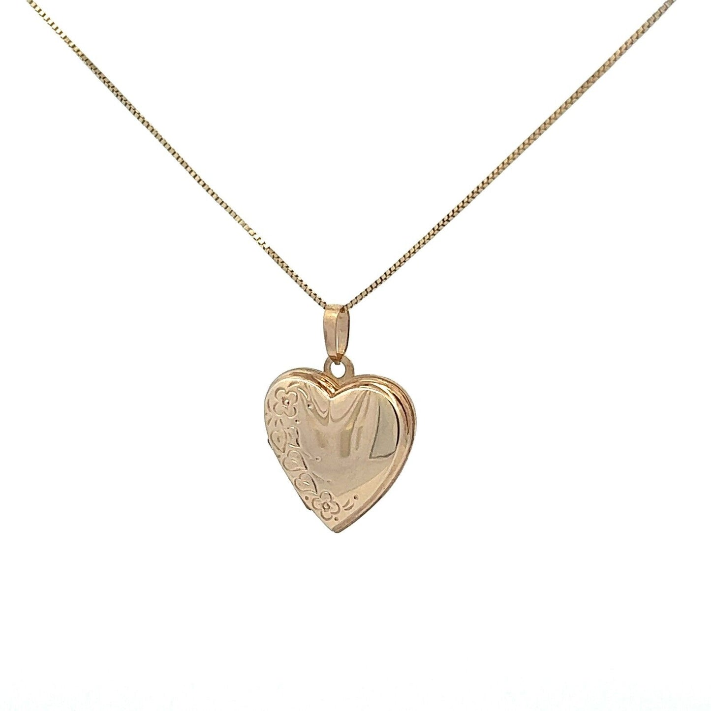 9Ct Yellow Gold Embossed Heart Locket Pendant