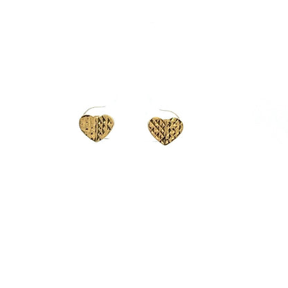 18Ct Yellow Gold Heart Studs