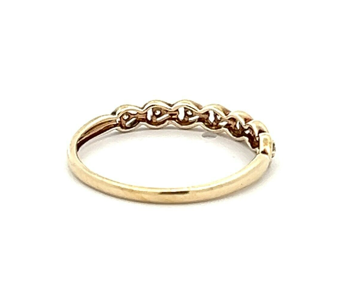 9Ct Yellow Gold Multi-Heart CZ Stacker Band Ring