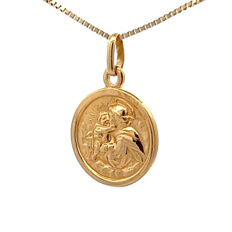 18Ct Yellow Gold Saint Christopher Medallion Charm Pendant