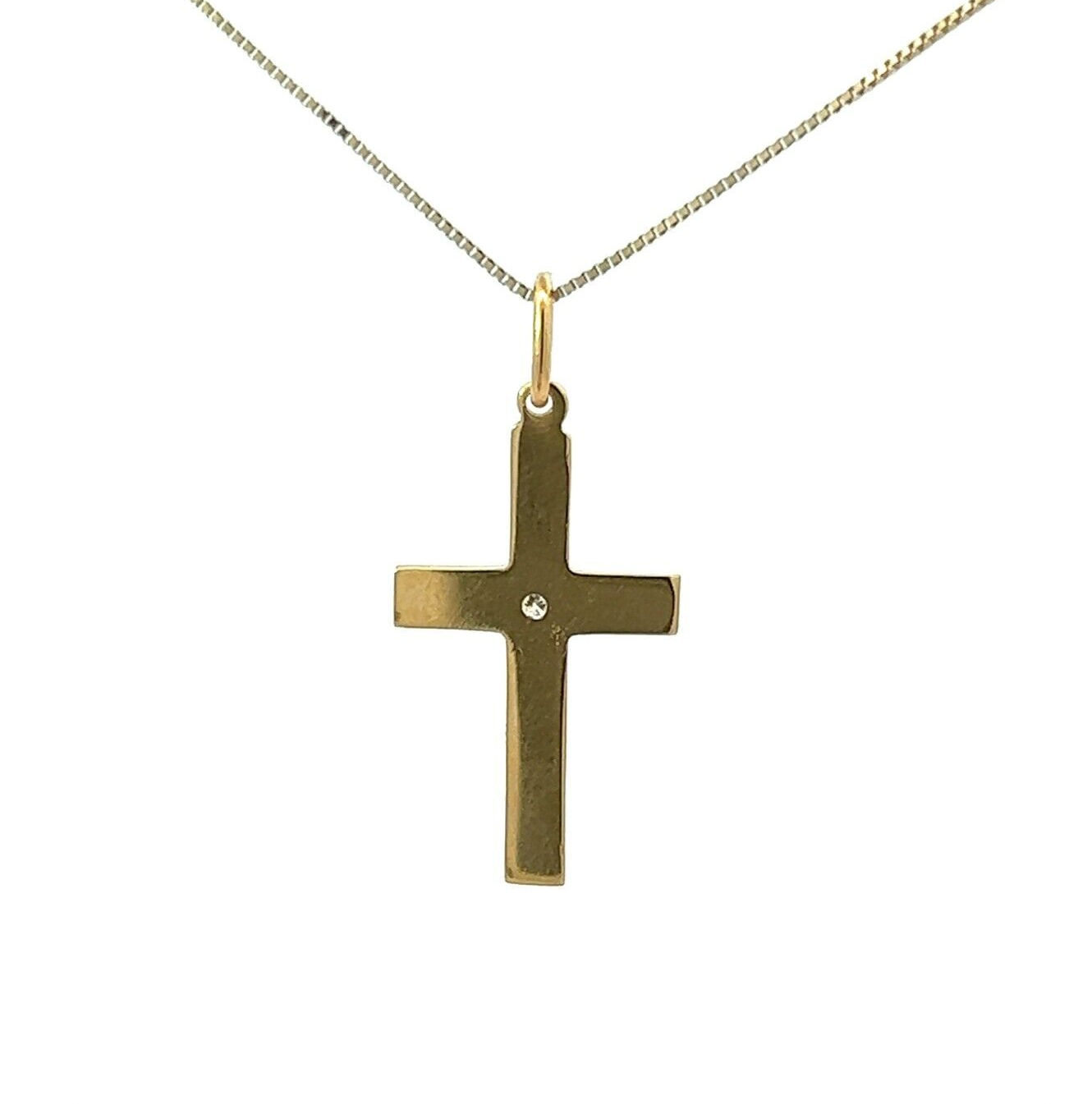 18Ct Yellow Gold Diamond Cross Pendant