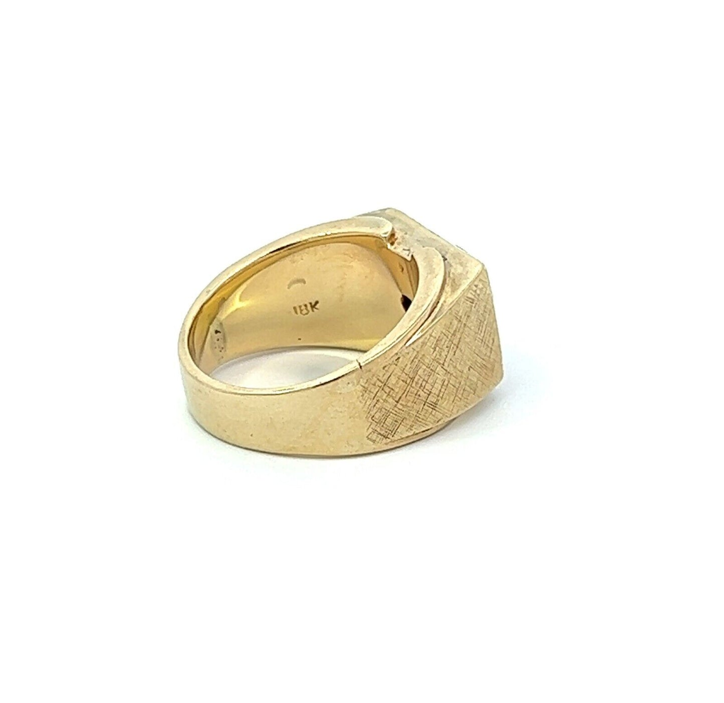 18Ct Yellow Gold Mens Sapphire Signet Ring