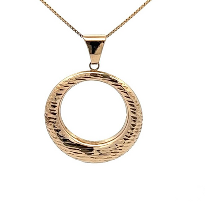 9Ct Yellow Gold Open Circle Pendant