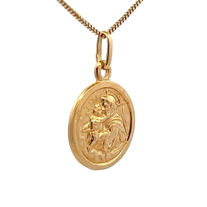 18Ct Yellow Gold Saint Christopher Medallion Charm Pendant