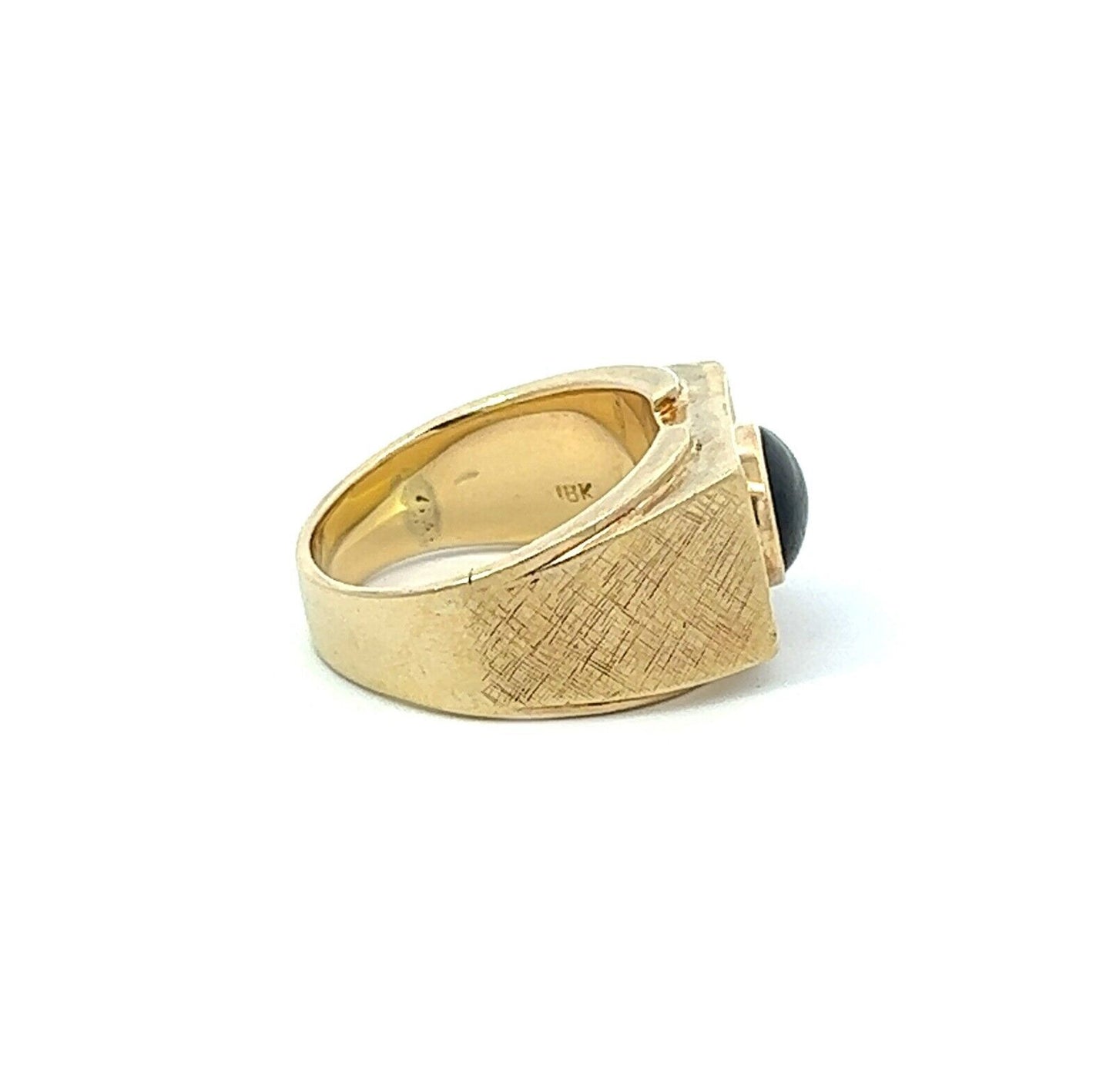 18Ct Yellow Gold Mens Sapphire Signet Ring