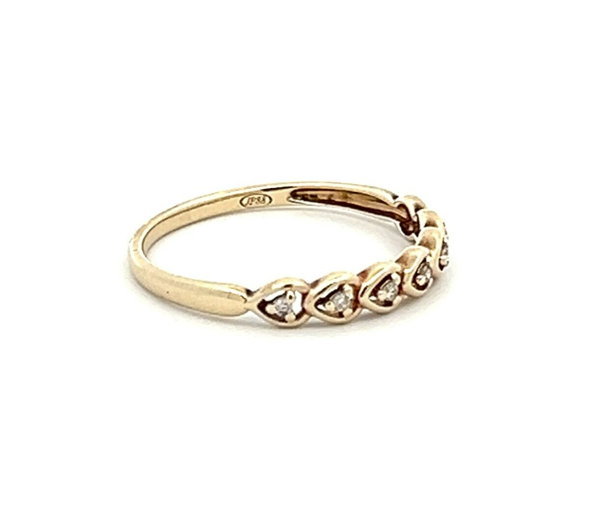 9Ct Yellow Gold Multi-Heart CZ Stacker Band Ring