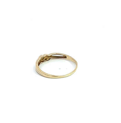 9Ct Yellow Gold Band With Diamond Accents