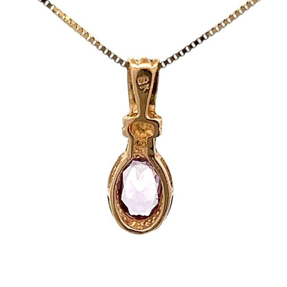 9Ct Yellow Gold Bezel Set Amethyst Charm Pendant