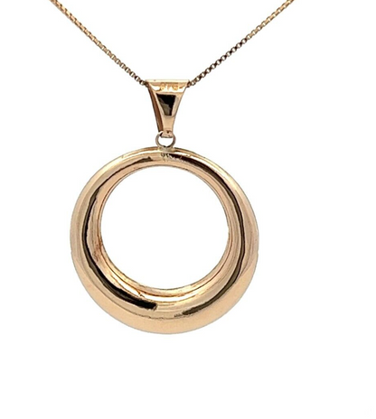 9Ct Yellow Gold Open Circle Pendant