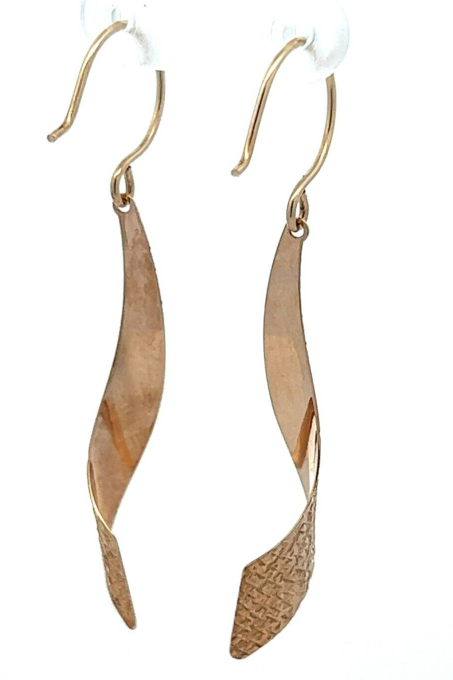 9Ct Yellow Gold Spiral Drop Earrings