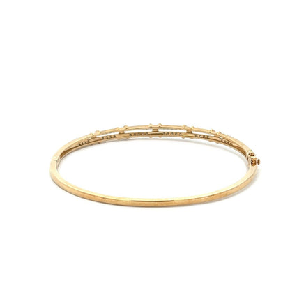 9Ct Yellow Gold 1/2 Carat TW Diamond Cross Bangle