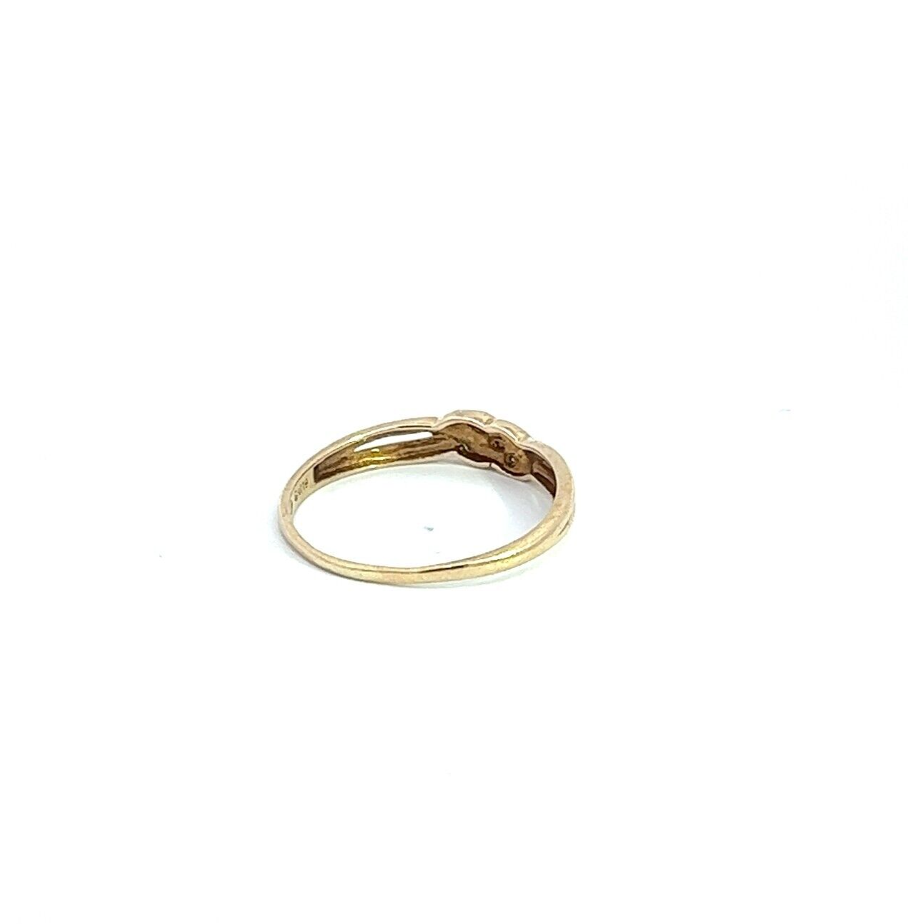 9Ct Yellow Gold Band With Diamond Accents