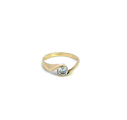 9Ct Yellow Gold Solitaire CZ Ring