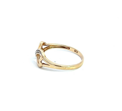 9Ct Yellow Gold Heart Infinity Ring